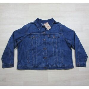NEW Levi's Denim Trucker Jacket Men's (3XL) Jean Coat Red Tab Distressed NWT